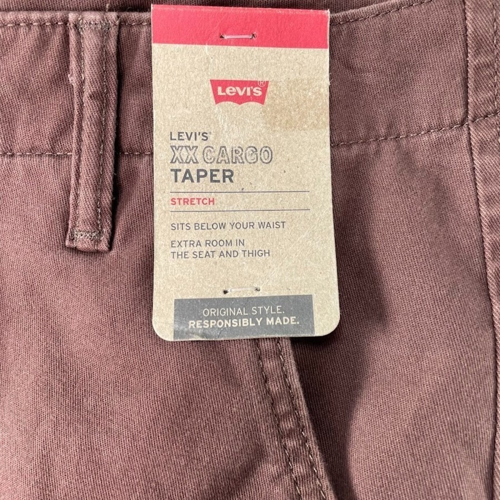 Levi's XX Cargo Pockets Relaxed Tapered Pants 30X32 Men's Brown Stretch Cotton - Picture 2 of 8